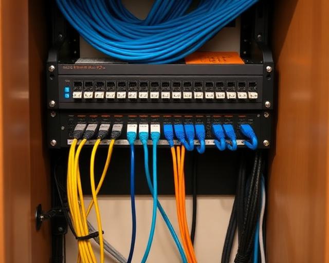 Clean network wiring and cable management